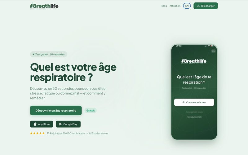 BreathLife — application mobile de bien-être respiratoire